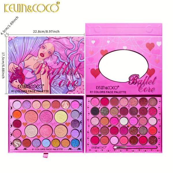 PALETA DE SOMBRAS 61 COLORES KEVIN Y COCO