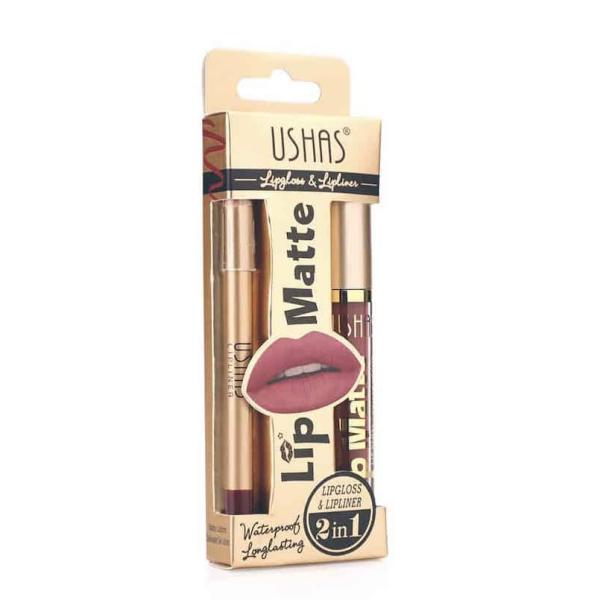 KIT DE LABIAL Y DELINEADOR DE LABIOS USHAS