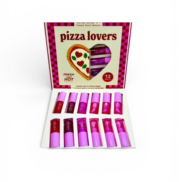 SET 12 LIP OILS FRESH AND HOT PIZZA LOVERS CELAVI