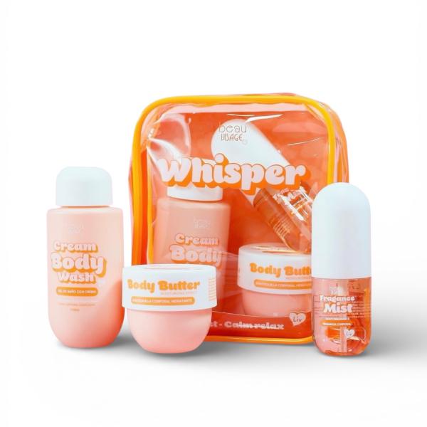 KIT DE BA&Ntilde;O CALM RELX WHISPER MELOCOTON  BEAU VISAGE